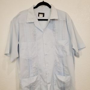 Authentic Guayabera Yucateca Baby Blue 3XL